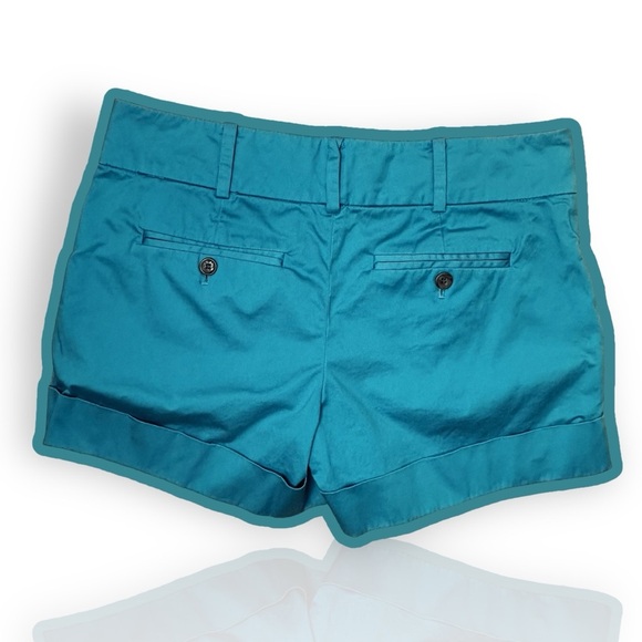 Club Monaco Turquoise Blue Rolled Cuff Chino Shorts Size 4 - Picture 7 of 9
